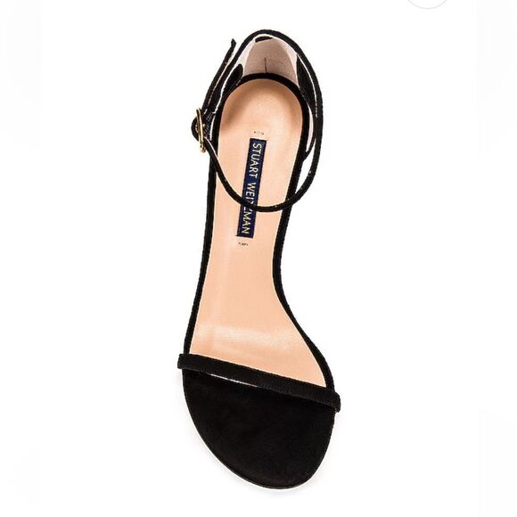 Stuart Weitzman Nudistsong high Heels Black Suede shoes strappy Revolve 9.5 - Picture 3 of 12